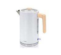 briebe Nordic Bouilloire Électrique 1,7 L, sans Fil, 2200 W Ébullition Rapide, sans BPA, Base 360°, Contrôleur Strix, Arrêt Automatique, Design Nordique, Poignée Effet Bois, Blanc