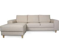Nordic canapé avec chaise longue tourné vers la gauche beige clair.
