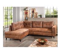 NORDIC - Canapé d'angle L - 5 places - Convertible - Industriel vintage - Gauche - Marron