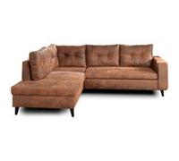 NORDIC - Canapé d'angle L - 5 places - Convertible - Industriel vintage - Gauche - Marron
