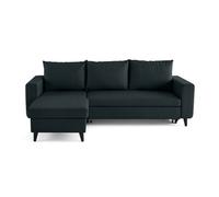 Nordic - canapé d'angle réversible 4 places - convertible avec coffre - en cuir vegan - Gris Anthracite