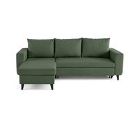 Nordic - canapé d'angle réversible 4 places - convertible avec coffre - en cuir vegan - Vert