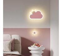 Nordic Childrens Room Warm light Wall Lamp Creative Cartoon Clouds Eye Protection Princess Bedroom Bedside Reading Light Net Red Planet Sconce Indoor Kids Lighting