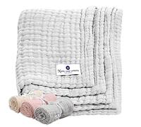 Nordic Coast Lange Bébé Gris & Serviette de Bain Bebe | Langes Mousseline & Emmaillotage Bebe | Lange Bebe Fille & Garcon | Couette Bebe idéale