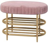 Nordic Creative Banc à chaussures en fer pour entrée et table de chevet Rose 80 x 32 x 45 cm Organiseur élégant pour chaussures d'entrée et meubles Solution d'économie d'espace