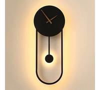 Nordic Design Wall Lamp Art Deco Clock Led Wall Sconce Industrial Loft Corridor Aisle Stairs Wall Light Living Room Lights (Color : C 光源 Light Source Color : Warm White) (A Cool White)