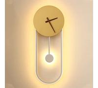 Nordic Design Wall Lampe Deco Clock Horloge LED Murce Murce Loft Corridor Corridor Asle Salle Mur Lights Salon Lumières (Couleur: C 光源 Couleur de Source de lumière: Blanc Cool)
