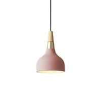 Nordic E26 Screw Pendant Lamp, 1-Head Creative Decorative Chandelier, Minimalist Metal Droplight Fixture, Wooden Bar Hanging Lampshade for Kitchen Island(Pink)