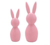 Nordic Easter Decor Lot de 2 figurines de lapin imprimées 3D en plastique robuste pour une utilisation saisonnière répétée (rose)