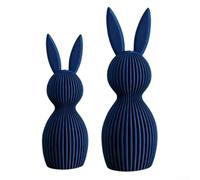 Nordic Easter Decor Lot de 2 figurines de lapin imprimées 3D en plastique robuste pour une utilisation saisonnière répétée (bleu)