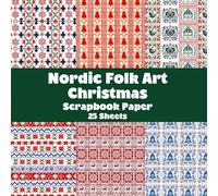 Nordic Folk Art Christmas Scrapbook Paper Pad: Double Sided Sheets for Craft Projects and Junk Journals
