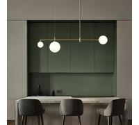 Nordic G9 Gold Copper Led Chandelier Pendant Lamp For Dining Room Kitchen Table Home Glass Ball Modern Ceiling Hanging Light