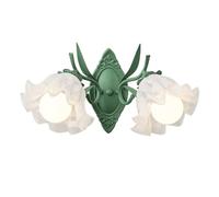 Nordic Glass Wall Light E27 Hardwire Wall Mount Sconce, Wrought Iron Art Deco Wall Lamp Modern 1 Light Wall Sconces for Living Room Bedroom Dining Room Hallway Sconces (Size :/2 Light