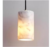 Nordic Home Decoration Long Tube Linear Small Chandelier Cylinder Natural Stone Black White Marble Pendant Light Kitchen Over Sink Hanging Ceiling Lamp for Bedroom Living Room