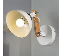 Nordic Indoor White Wall Lamp Wrought Iron Metal Wall Sconce 1-Light E27 Edison Fixtures Lighting Bedroom Living Room Wall Lights Luminaire Decoration AC90-260V for Kids Room Livin