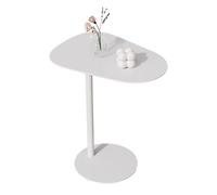 Nordic Ins Table basse en fer pour salon, chambre à coucher, table de chevet, table d'angle ovale, table d'appoint élégante avec design et mobilité pratique (50 cm)