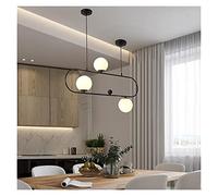 Nordic Lamp Glass Ball Pendant Lights Modern LED Hanging Lamp for Living Room Dining Room Gold Or Black Pendant Lamp AC90-260V Modern LED Chandelier (3glassesblack WarmWhiteE27Bulb)