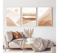 Nordic Landscapes Mountains Canvas Poster Print Terracotta Blush Aquarelle Peinture Art Mural Images pour salon Home Decor (50x70cm / 19.7 « x27.6 »)x3 Sans cadre