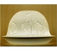 Nordic Light Abat-jour | Assiette porte-bougie en forme de fleur | Idée cadeau en dentelle | Accessoires pour bougies, motif blanc, taille unique