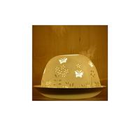 Nordic Light Abat-Jour en Forme de Papillon pour Bougie Chauffe-Plat, Assiette, Cadeau en Dentelle, Accessoires pour Bougies, Porcelaine, 9 x 9 x 9 cm