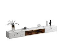 Nordic Long meuble TV pour salon - Blanc - Sous meuble TV avec grande capacité de rangement cloisonné pour décodeur et médias - Meuble élégant pour chambre à coucher et espace de vie (120 x 22 x 20 cm