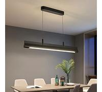 Nordic Long Strip Hanging Light Fixture,Black Linear Chandelier Ceiling Lights Adjustable Cord Pendant Lighting for Office Kitchen Bedroom Silver