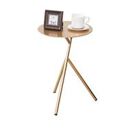 Nordic Mini table d'appoint ronde en fer forgé doré - Petite table d'angle pour salon, balcon et jardin, 38 x 58 cm, élégante table basse de loisirs