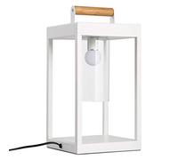Nordic Minimalist Square Table Lamp Living Room Bedroom Bedside Lamp Push Button Switch Two Light Sources Available White for Living Room Office Family (Color : White Light) (Yellow Light)