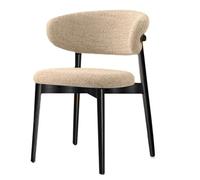 Nordic Modern Dining ChairFabric Armless Side Chair with Wooden BaseRetro Kitchen Chair150kg Load CapacityStylish & Comfortable for Dining Room