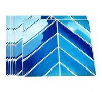 Nordic Modern Lot de 10 autocollants muraux en PVC brillant à chevrons, imperméables, amovibles et réutilisables pour décoration d'intérieur, blanc (MZ-5-325)