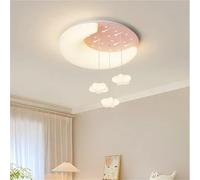 Nordic Moon Star design cream colored LED ceiling light with adjustable brightness for children's bedrooms, study rooms, home decor, acrylic pendant light