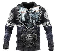 Nordic Myth Motif 3D Imprimé Femmes Hommes Sweat à Capuche Fashion Viking Tattoo Sweat Pullover Pull