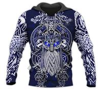 Nordic Myth Motif 3D Imprimé Femmes Hommes Sweat à Capuche Fashion Viking Tattoo Sweat Pullover Pull