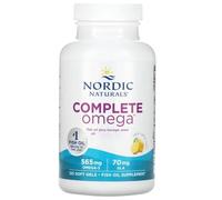 Nordic Naturals Complete Omega-3, 565mg, Avec huile de bourrache et GLA, 120 Capsules molles, Goût de citron, Testé en Laboratoire, Sans Soja, Sans Gluten, Sans OGM