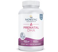 Nordic Naturals, Prenatal DHA, 830mg d'Oméga-3 avec EPA et DHA, Haute Dosé, Goût Neutre, 180 Capsules molles, Testé en Laboratoire, Sans Soja, Sans Gluten, Sans OGM