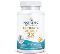 Nordic Naturals Ultimate Omega 3 2X, compléments d’huile de poisson haute concentration 2.150 mg d’oméga-3 avec EPA et DHA, 60 gélules molles, goût citron, sans soja, sans gluten