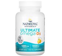 Nordic Naturals, Ultimate Omega-D3, 1280mg Omega-3 plus, 1000IU D3, Citron, 60