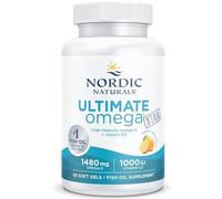 Nordic Naturals Ultimate Omega Xtra, 1.480 mg, gélules d’huile de poisson oméga-3 haute concentration avec EPA, DHA et vitamine D3, dose élevée, goût citron, 60 gélules molles, sans soja, sans gluten