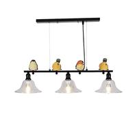 Nordic Pastoral Iron Glass Resin Bird Chandelier Lamps Dining Room Living Room Black Lights