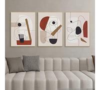 Nordic Picasso CéLèBre Toile tableau Peinture Abstraite Ligne Art Affiches Et Minimaliste Murale Art Tableaux Pour Salon Chambre Decoration à La Maison Sans Cadre 50×70cm×3 PièCes