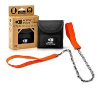 Nordic Pocket Saw Scie à Main - Tronçonneuse Portable - Scie Manuelle à Chaîne de 65cm Poignées et Etui en Nylon - Fil à Scier - Matériel de Survie Camping Randonnées - Version Originale 33 Dents