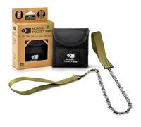 Nordic Pocket Saw Scie à Main - Tronçonneuse Portable - Scie Manuelle à Chaîne de 65cm Poignées et Etui en Nylon - Fil à Scier - Matériel de Survie Camping Randonnées - Version Originale 33 Dents