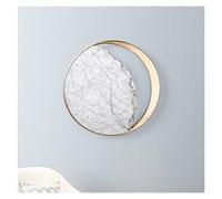 Nordic Postmodern Marble Bedside LED Wall Lamp Creative Art Design Coffee Gallery Wall Sconce Lighting (Color Temperature : Warm White Lampshade Color : Dia250mm)