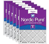 Nordic Pure 20x20x1M8-6 MERV 8 Pleated AC Furnace Air Filter, 20x20x1, Box of 6 by Nordic Pure