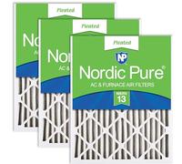 Nordic Pure Lot de 3 filtres à air plissés MERV 13 pour fournaise 16 x 20 x 2