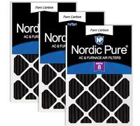 Nordic Pure Lot de 3 filtres de four plissés en carbone pur pour réduction des odeurs Merv 8 15 x 20 x 2 (36,6 x 49,1 x 4,5 cm)