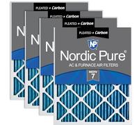 Nordic Pure Lot de 4 filtres à air plissés MERV 7 Plus Carbon 20 x 30 x 1 19_5/8 x 29_5/8 x 3/4)