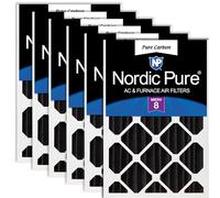Nordic Pure Lot de 6 filtres de four plissés en carbone pur pour réduction des odeurs Merv 8 - 20 x 20 x 4