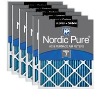 Nordic Pure MERV 7 Plus Lot de 6 filtres à air plissés en carbone pour chaudière CA 20 x 30 x 1