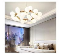 Nordic Round Glass Ball Chandeliers Black Gold Body Led Pendant Light Restaurant Kitchen Living Room Hanging Lamp